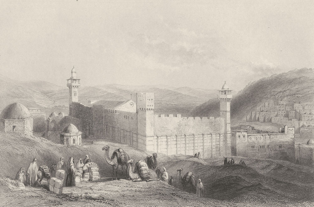 ISRAEL. Palestine. 'Haram at Hebron'. (Bartlett) 1847 old antique print